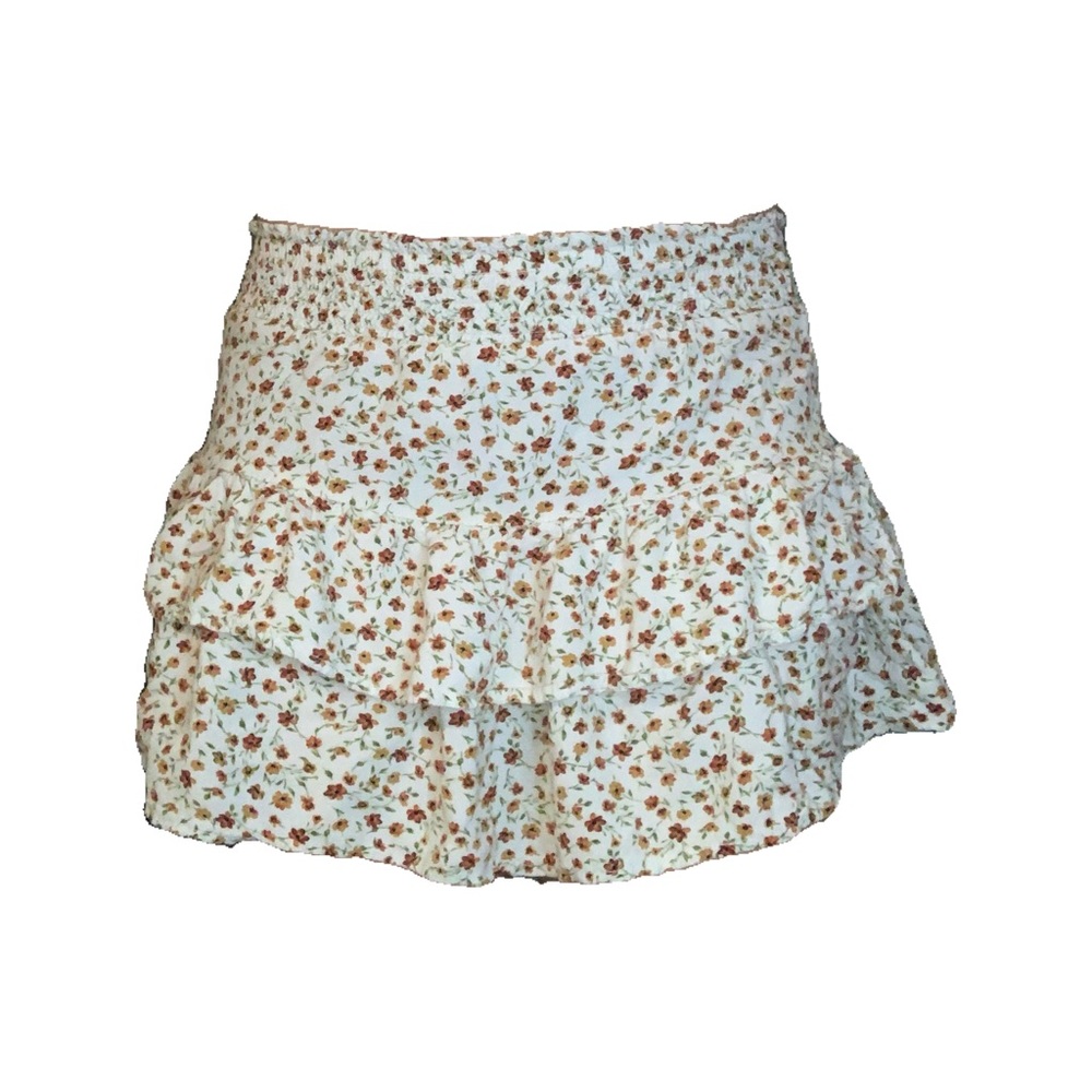 JOE B, Floral Off-White mini skirt